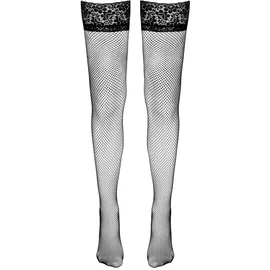 Cottelli LEGWEAR Halterlose Strümpfe aus feinmaschigem Netzmaterial