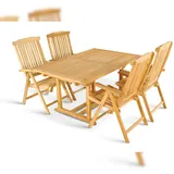 SAM Outillage Gartenmöbel Set 5tlg Teak Gartentisch ausziehbar 180-240 cm KUBA/ARUBA