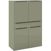 Set One by Musterring Highboard 92 x 140 x 42 cm Olivgrün matt lack / Olivgrün glanz