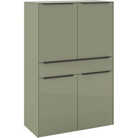 Set One by Musterring Highboard 92 x 140 x 42 cm Olivgrün matt lack / Olivgrün glanz
