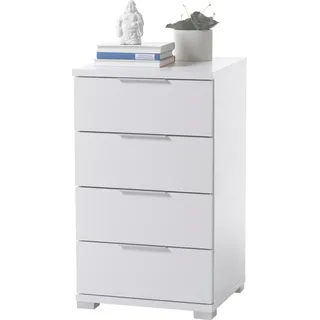 SchlafKONTOR Nachtkommode, mit 4 Schubkästen weiß