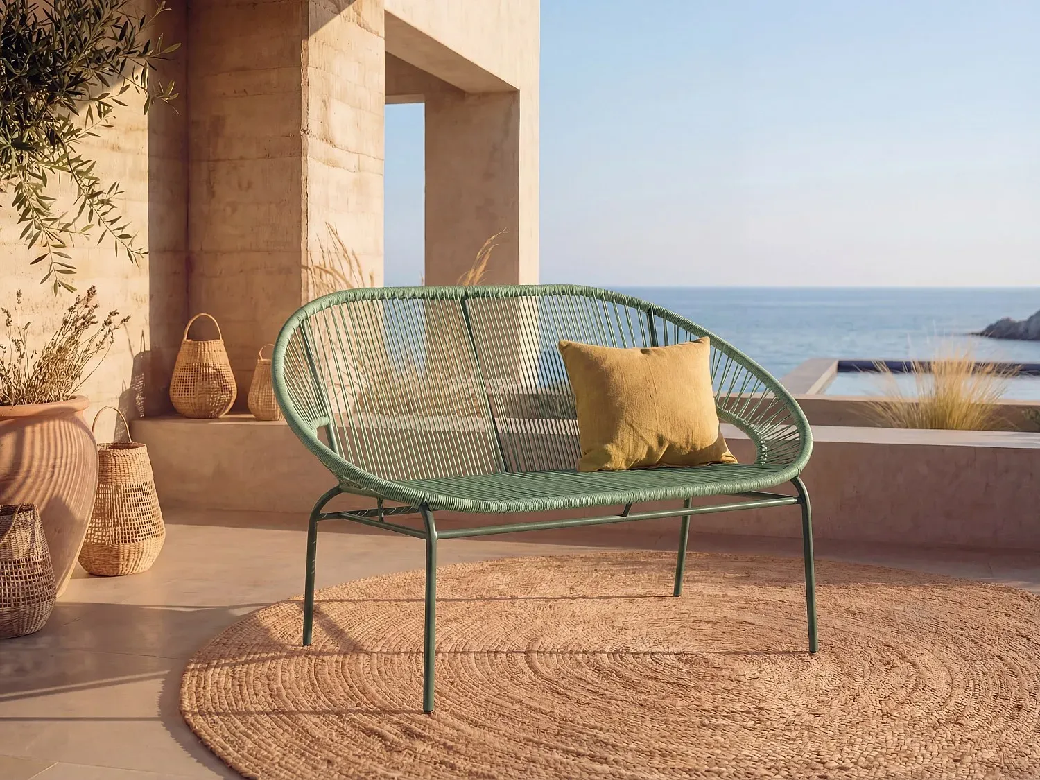 Gartenbank - Polyrattan - Kaki - ALIOS III von MYLIA