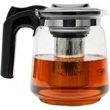 Teekanne Glas, Hitzebeständig Glaskanne mit Deckel 1500ml Teekanne mit Siebeinsatz Teekanne Thermo mit Edelstahl Filter Sieb, Tea Maker, Teekanne mit Sieb Tee Kanne Aus Glas