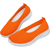 Generisch Turnschuhe Mädchen 36, Damen Slip On Sneaker Freizeitschuhe Leichte Sommerschuhe Atmungsaktiv Sportschuhe Einfarbig Hallenschuhe Strick-Optik Barfußschuhe Walkingschuhe Bequeme - 40 EU