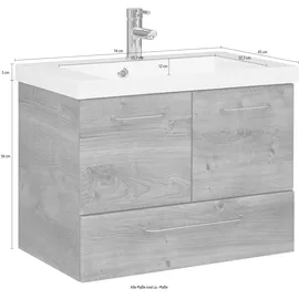 Saphir Quickset Mineralmarmor-Waschtisch 74 x 45 cm