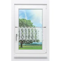 Plauener Spitze® Plauener Spitze Scheibengardine Loop (Bx H) 40,5cm - 32cm" weiß/Weiß