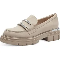 Marco Tozzi Damen Loafer mit Absatz mit Plateausohle Vegan, Beige (Dune), 40