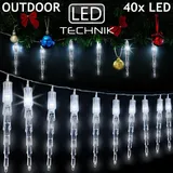 monzana LED Lichterkette Eiszapfen 6,2 m Weiß