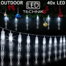 monzana LED Lichterkette Eiszapfen 6,2 m Weiß