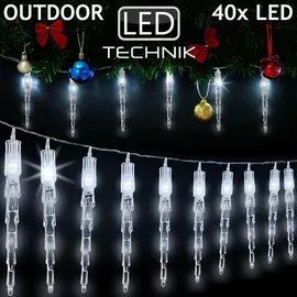 monzana LED Lichterkette Eiszapfen 6,2 m Weiß