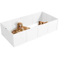 PawHut Wurfkiste für Welpen, Kiefernholz MDF Weiß