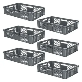 BRB-Lagertechnik Stapelbox 600 x 400 x 150 mm 6-tlg. grau