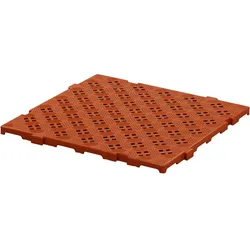 Kunststoff Bodenrost Bodenplatte für Sauna/Garten/Poolbereich 500 x 500 x 25 mm Rot-Braun