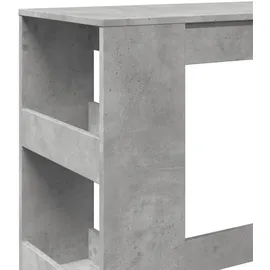 vidaXL Bartisch mit Regal Betongrau 90x40x103,5 cm Holzwerkstoff