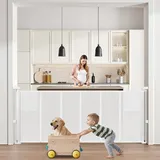 Vevor einziehbares Babygitter ausziehbar (max. 180 cm breit 87 cm hoch), einziehbares Gitter für Kinder oder Haustiere, Netzmaterial, Türsturzgitter