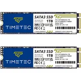 Timetec SSD 3D NAND TLC SATA III 6Gb/s M.2 2280 NGFF 64TBW Read Speed Up to 500MB/s SLC Cache Performance Boost Internal Solid State Drive (2TB Kit(2x1TB))