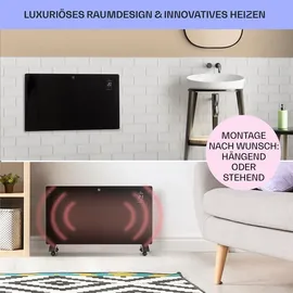 Klarstein Elektroheizung, Konvektor Heizung Freistehend oder Wandmontage, Elektroheizung Energiesparend, App-Control, Leise Heizung Elektrisch, Standgerät Heizkörper Elektrisch mit Thermosta