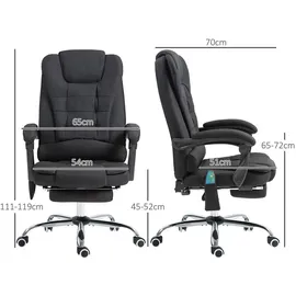 Vinsetto Chefsessel Polyester Schwarz