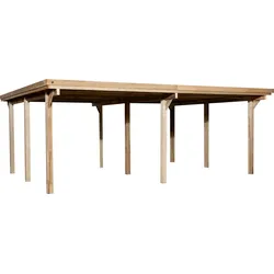 Doppelcarport WEKA "618 Gr.1", braun, H: 215cm, Carports, ohne Dacheindeckung