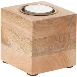 Marrakesch Orient & Mediterran Interior 4er Set Holz Teelichthalter als Tischdeko Massivo Natur