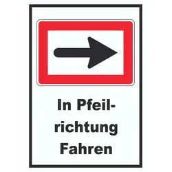 In Pfeilrichtung fahren rechts Symbol und Text A5 (148x210mm)
