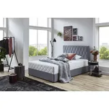 ATLANTIC home collection Boxbett Benita, mit Taschen-Federkernmatratze und Bettkasten, grau