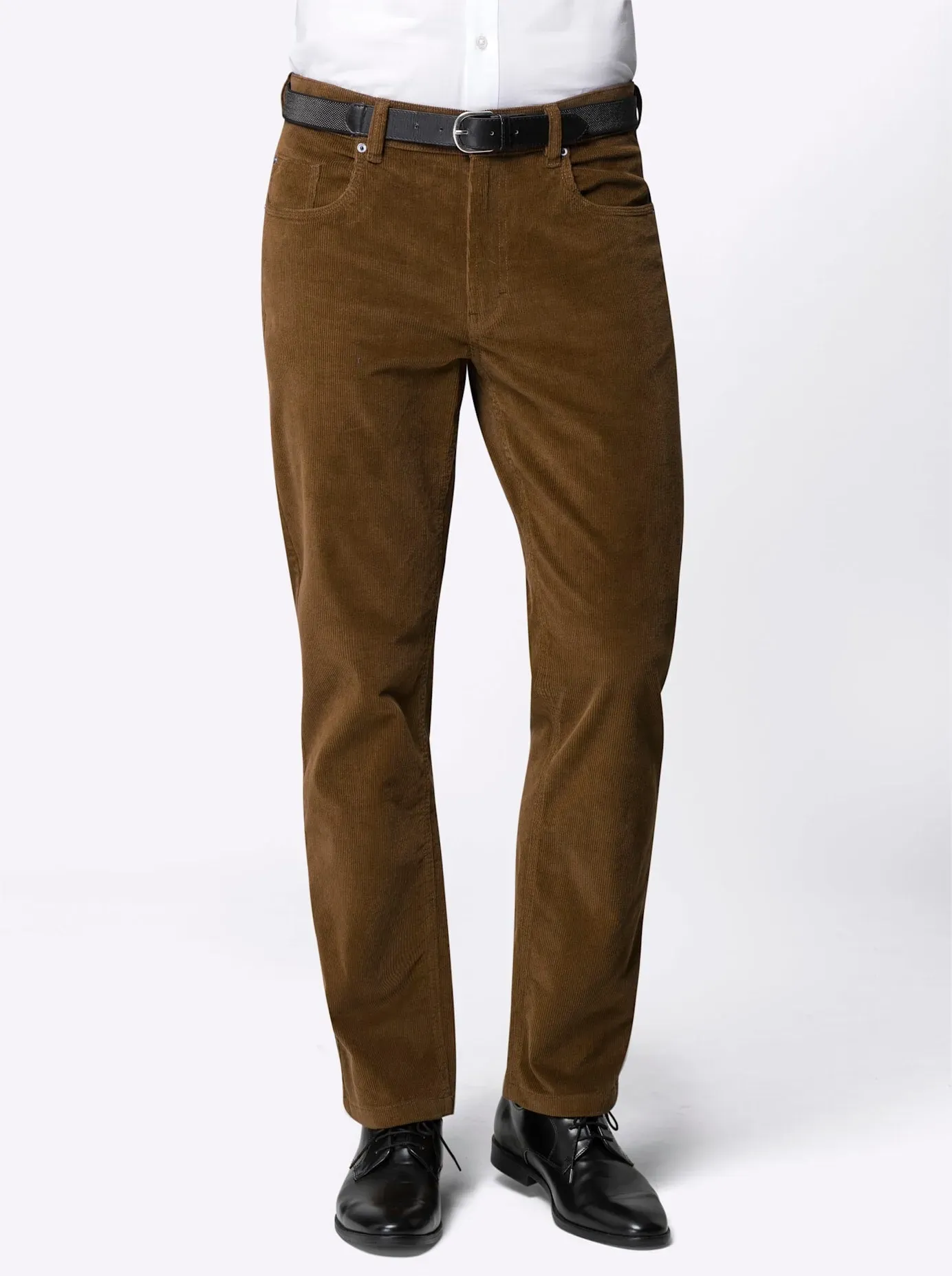 Cordhose CLASSIC, Herren, Gr. 50, Normalgrößen, braun (cognac), 98% Baumwolle, 2% Elasthan, unifarben, lang, Hosen Cordhose