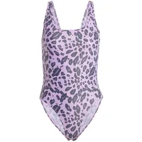adidas Essentials Animal Print U-Back Badeanzug Preloved Purple / White 36    
