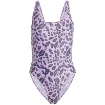 adidas Essentials Animal Print U-Back Badeanzug Preloved Purple / White 36    