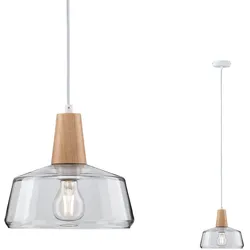 Neordic Yva E27 max. 20W Holz/Klar dimmbar Holz/Glas