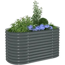 vidaXL Garten-Hochbeet 160x80x81 cm Verzinkter Stahl Grau