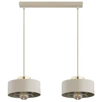 KAR LIGHTING Pendelleuchte 2-flammig aus Metall in Beige, höhenverstellbar | E27 Fassung | LED geeignet | Hängelampe für Wohnzimmer, Esszimmer, Küche, Büro oder Schlafzimmer
