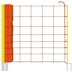 50m VOSS.farming Elektrozaun-Netz, Schafzaun, Schafnetz, 90cm, 2 Spitzen, orange