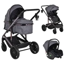 Moni Kombikinderwagen 3 in 1 grau