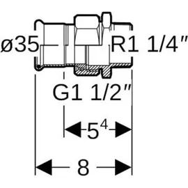 Geberit bergangsverchraubung Mapress d 35xR 1 1/4, Cu, flachd., m AG, Rotguss