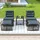 Okwish Gartenmöbel Set 5-tlg. Schwarz/Grau
