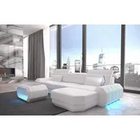 Sofa Dreams Ecksofa Ledersofa Roma L Form Mini, Designersofa weiß