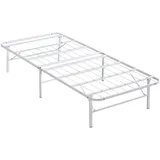 ARQYA Metallbett Klappbett 90x200 cm Letto in Weiss, platzsparendes und langlebiges Faltbett/Gästebett auf Füßen mit Stauraum