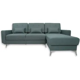 VitaliSpa Ecksofa York Webstoff blau
