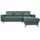 VitaliSpa Ecksofa York Webstoff blau