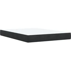 vidaXL Boxspringbett mit Matratze Schwarz 140x200 cm Samt