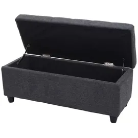 berlinlodge Aufbewahrungs-Truhe Lars HxBxT 45x114x45cm Stoff/Textil Dunkelgrau Sitzbank Bank