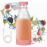 AURIVION Smoothie-Maker Smoothie-Maker Blender Smoothie Makers, 10 W, Tragbarer Mixer Mit 1200mAh Akku rosa
