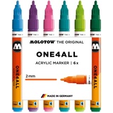 Molotow One4All 127HS 2mm Acrylmarker Basic-Set 2 Acrylstifte farbsortiert 2,0 mm, 6