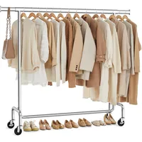 Songmics HSR11S Kleiderständer 110-150 x 45 x 162,9 cm silber
