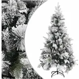 vidaXL Weihnachtsbaum mit Zapfen Beschneit grün 225 cm