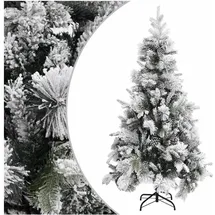 vidaXL Weihnachtsbaum mit Zapfen Beschneit grün 225 cm