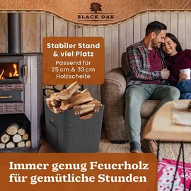 black-oak Montana XL Holzkorb Filz 60L grau