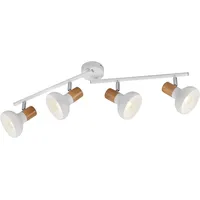 Trio Deckenstrahler Weiß Holzoptik, 71cm