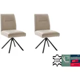 MCA furniture 4-Fußstuhl DELANE Esszimmerstuhl (2er Set) - Stuhl (Set, 2 St), Taschenfederkern, Lehnenkippfunktion, beweglicher Rücken, 360° drehbar weiß